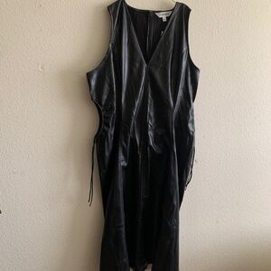 Faux Leather Cut Out Dress